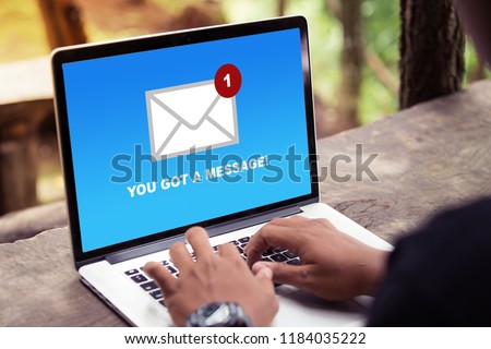 You've got a mail message on laptop screen concept