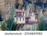 The Ypapantis Monastery (aka the Monastery of the Ascension of the Savior), a former Eastern Orthodox Christian monastery, part of the Meteora monastery complex in Thessaly, central Greece