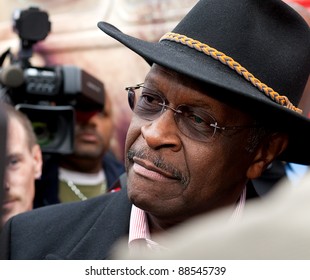 YPSILANTI, MI - NOVEMBER 10th: Presidential Candidate Herman Cain Listens To Questions From Supporters, November 10, 2011 In Ypsilanti, MI