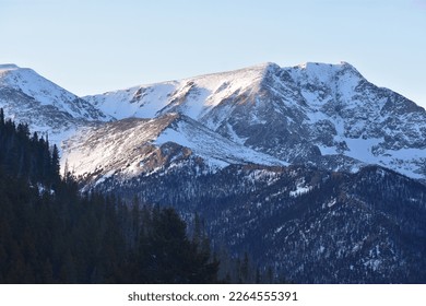 Ypsilon Mountain in winter in Rocky Mountain National Park, Colorado, USA