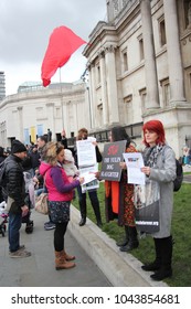 Yulin Dog Festival Protestors Chinese New Year, Year Of The Dog. Trafalgar Square, London, February 2017.