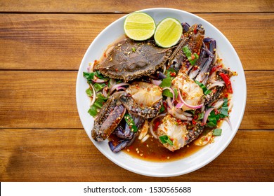 Yum,Blue Crab Salad,Spicy horse crab,Thai food, Yum Pu Dong,Spicy Pu Dong(Crab pickle) thaifood,Thai food, spicy seafood crab salad 