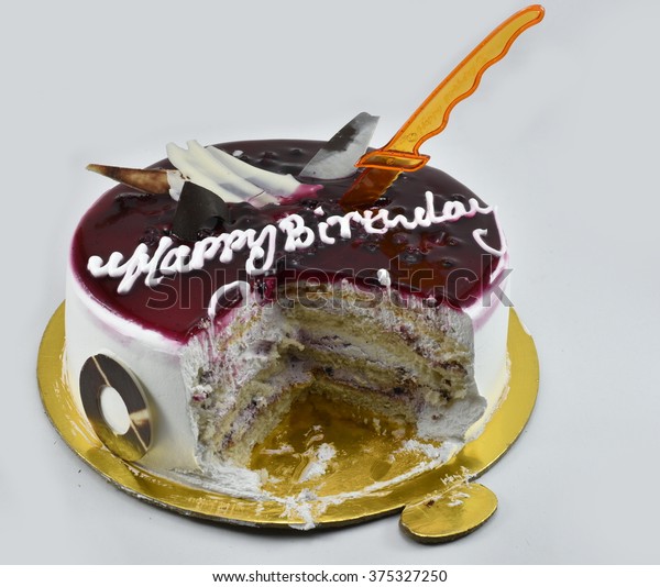 Yummy Blueberry Birthday Cake Happy Birthday Stock Photo Edit Now