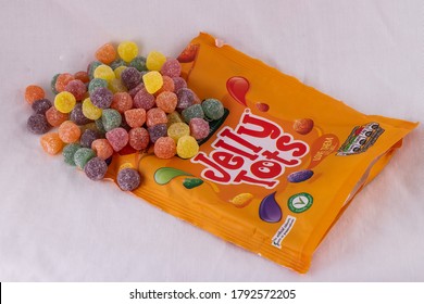 Yummy Colorful Jelly Tots Created By Rowntrees - Making Candy And Sweets  Since 1881. Norfolk, UK - July 21st 2020