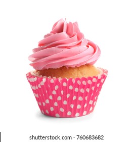 Yummy Cupcake On White Background