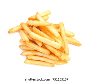 Yummy French Fries On White Background