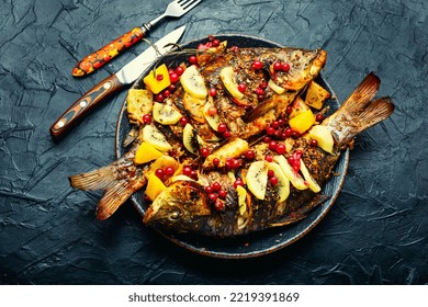 Yummy Fried Whole Fish In Fruit Marinade