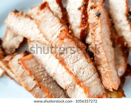 yummy sliced grill pork