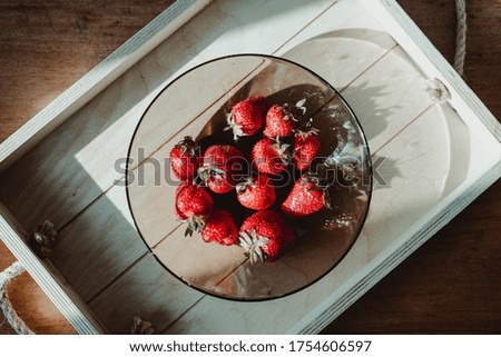 Similar – Image, Stock Photo Raspberries smoothie bowls