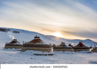 Yurt Or Ger In Winter At Mongolia