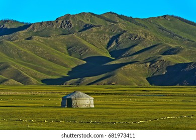 Yurt Of A Nomad Family In The Orkhon Valley, Mongolia