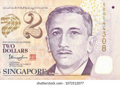 Yusof Bin Ishak Portrait Form Singapore 2 Dollar Banknotes, 
