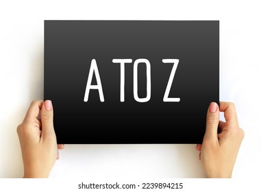 A to Z text on card, concept background - Shutterstock ID 2239894215