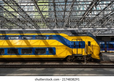 Zaandam, The Netherlands - 21 June 2022: Nederlandse Spoorwegen Train In Zaandam Station