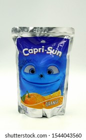 Zaandam, The Netherlands - October 27, 2019: Package Of Capri Sun, A Brand Of Juice Concentrate Drink 