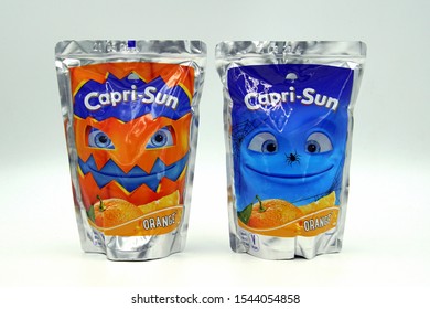 Zaandam, The Netherlands - October 27, 2019: Package Of Capri Sun, A Brand Of Juice Concentrate Drink 