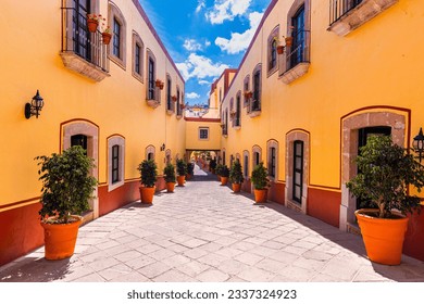 Zacatecas, Mexico, colorful colonial old city streets in historic center near central cathedral. - Shutterstock ID 2337324923