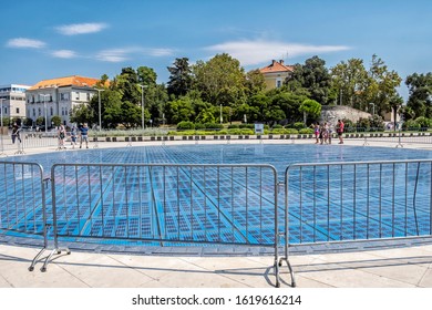 ZADAR, CROATIA – AUGUST 22, 2019: Sea Organ Is An Architectural Sound Art Object Located In Zadar, Croatia And An Experimental Musical Instrument. Illustrative Editorial.