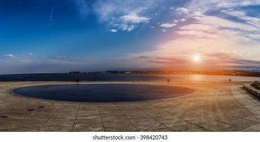 ZADAR, CROATIA - JULY 27 2015: Sea Organ Is An Architectural Object Located In Zadar, Croatia And An Experimental Musical Instrument, Which Plays Music By Way Of Sea Wave.