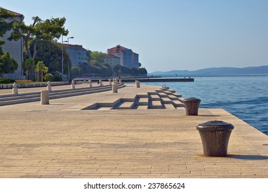 Zadar Waterfront Famous Sea Organs Landmark In Dalmatia, Croatia