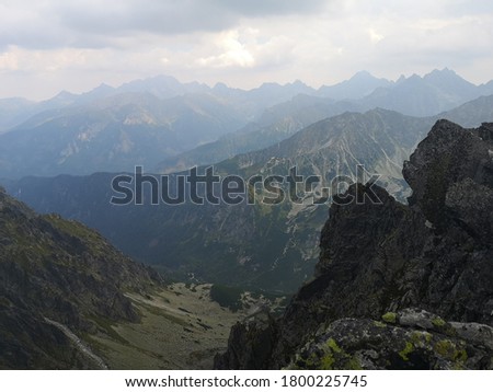 Zadni Granat is one of the peaks in Tatra Mountains, Poland. It is a part of the most dangerous trail in this national park. Imagine de stoc © 