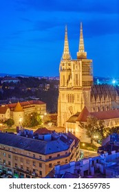 Zagreb Cathedral At Night