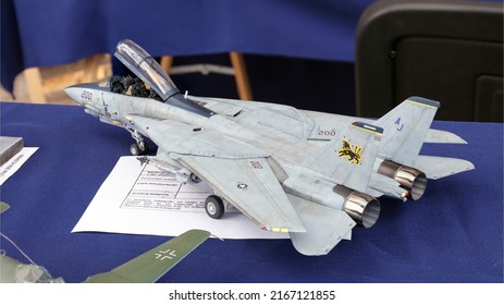 Zagreb, Croatia - 06 11 2022: F-14 Tomcat Top Gun Plastic Scale Model