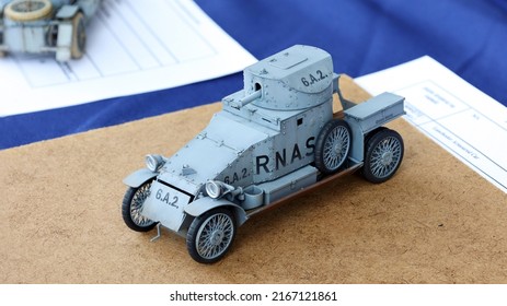 Zagreb, Croatia - 06 11 2022: Vintage Armored Fighting Vehicle Miniature