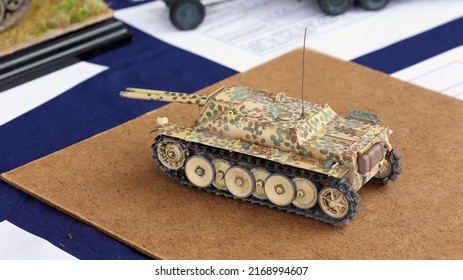 Zagreb, Croatia - 06 11 2022: German WW2 Armored Fighting Vehicle Plastic Scale Model