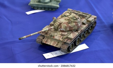Zagreb, Croatia - 09 11 2021: Croatian War Of Independence Main Battle Tank Plastic Scale Model