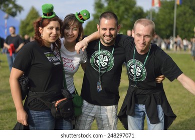 ZAGREB, CROATIA - 24 JUNE, 2014: Flogging Molly Fans At InMusic Festival.