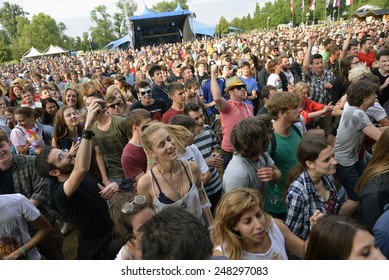 ZAGREB, CROATIA - 24 JUNE, 2014: Crowd Enjoying The Music At InMusic Festival.