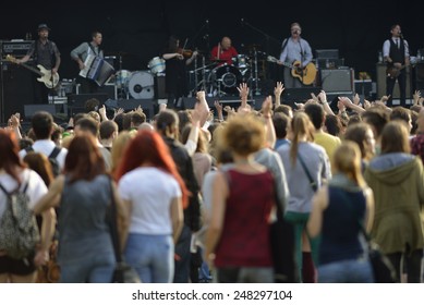 ZAGREB, CROATIA - 24 JUNE, 2014: Flogging Molly Performing At InMusic Festival.