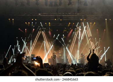 ZAGREB, CROATIA - 25 JUNE, 2013: Arctic Monkeys Performing At InMusic Festival.