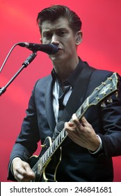 ZAGREB, CROATIA - 25 JUNE, 2013: Alex Turner Of Arctic Monkeys Performing At InMusic Festival.