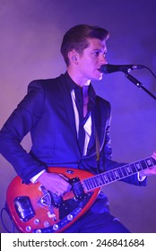 ZAGREB, CROATIA - 25 JUNE, 2013: Alex Turner Of Arctic Monkeys Performing At InMusic Festival.