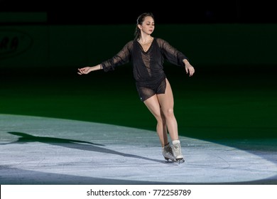 ZAGREB, CROATIA - DECEMBER 09, 2017: Figure Skating Competition Golden Spin Of Zagreb 2017 Gala. Elizaveta Tuktamysheva RUS