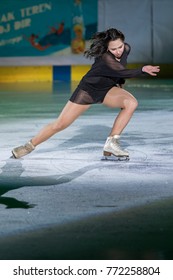 ZAGREB, CROATIA - DECEMBER 09, 2017: Figure Skating Competition Golden Spin Of Zagreb 2017 Gala. Elizaveta Tuktamysheva RUS