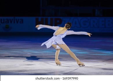 ZAGREB, CROATIA - DECEMBER 17, 2013: Yuna KIM, Best Ice Skater In The World Performing At Gala Revue Of 46th Golden Spin Of Zagreb, The Oldest Skating Competition In The World.