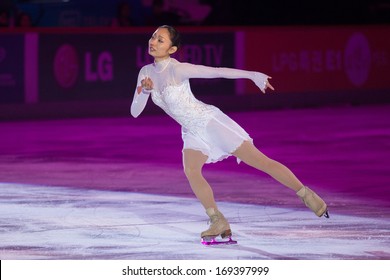 ZAGREB, CROATIA - DECEMBER 17, 2013: Miki ANDO  Performing At Gala Revue Of 46th Golden Spin Of Zagreb, The Oldest Skating Competition In The World.