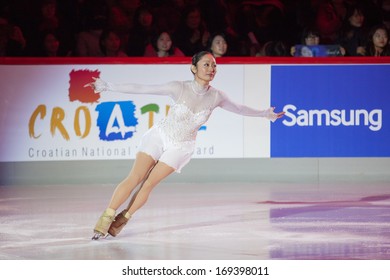 ZAGREB, CROATIA - DECEMBER 17, 2013: Miki ANDO  Performing At Gala Revue Of 46th Golden Spin Of Zagreb, The Oldest Skating Competition In The World.