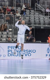 ZAGREB, CROATIA - FEBRUARY 10, 2016- EHF CHAMPIONS LEAGUE -PPD Zagreb VS Paris Saint Germain. PSG Player Mikkel Hansen (24) Warming Up.