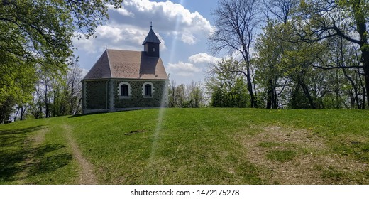 Zagreb, Croatia - May 01, 2019: Chapel of St. Jacob placed on mountain of Medvednica