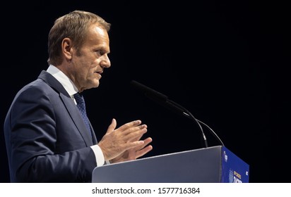 ZAGREB, CROATIA - Nov. 20, 2019: Donald Tusk During EPP Congress In Zagreb. Tusk Was Elected President Of The European Peoples Party (EPP), Europes Largest Transnational Political Party