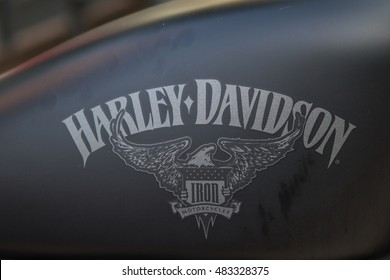 ZAGREB, CROATIA - November 14. 2016: Discovery Channel Presentation Of TV Show Harley And The Davidsons, Detail Od Logo