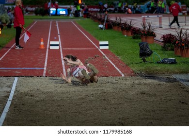 ZAGREB, CROATIA - SEPTEMBER 4, 2018: IAAF World Challenge Zagreb, 68th Boris Hanzekovic Memorial. Triple Jump Athlete