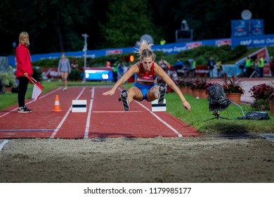 ZAGREB, CROATIA - SEPTEMBER 4, 2018: IAAF World Challenge Zagreb, 68th Boris Hanzekovic Memorial. Triple Jump Athlete