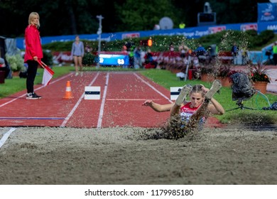 ZAGREB, CROATIA - SEPTEMBER 4, 2018: IAAF World Challenge Zagreb, 68th Boris Hanzekovic Memorial. Triple Jump Athlete