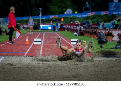 ZAGREB, CROATIA - SEPTEMBER 4, 2018: IAAF World Challenge Zagreb, 68th Boris Hanzekovic Memorial. Triple Jump Athlete