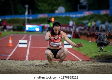 ZAGREB, CROATIA - SEPTEMBER 4, 2018: IAAF World Challenge Zagreb, 68th Boris Hanzekovic Memorial. Triple Jump Athlete